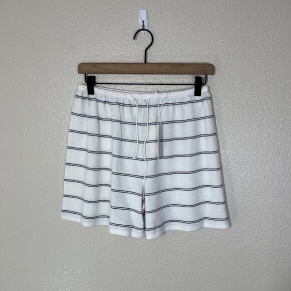 Vince Double Chalk White Stripe Drawstring Shorts Viscose NWT Small S - Picture 1 of 6